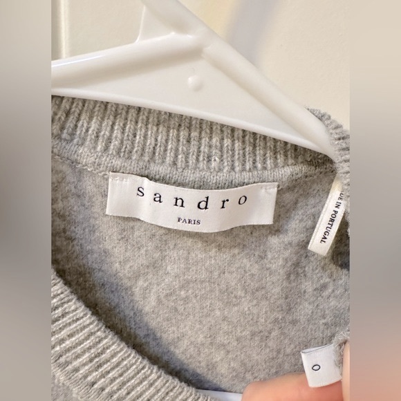 NEW Sandro 100% Wool Sweater with Embroidered Rose - Picture 3 of 7